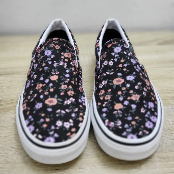 Vans Black and White Slip-On Sneakers - Picture 6 of 10